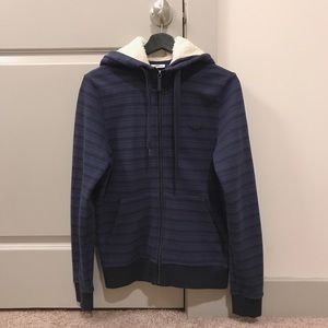 LACOSTE zip-up with fur hood